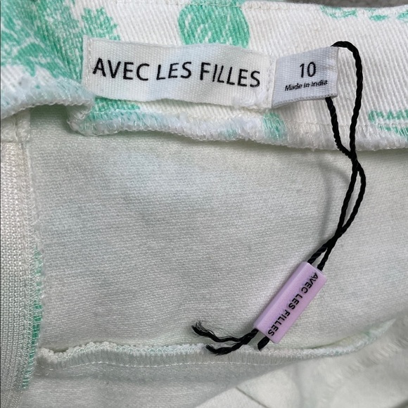 New Avec Les Filles Just Sea Denim Mini Dress in Seafoam Mermaid Toile Sz 10 - Picture 5 of 11